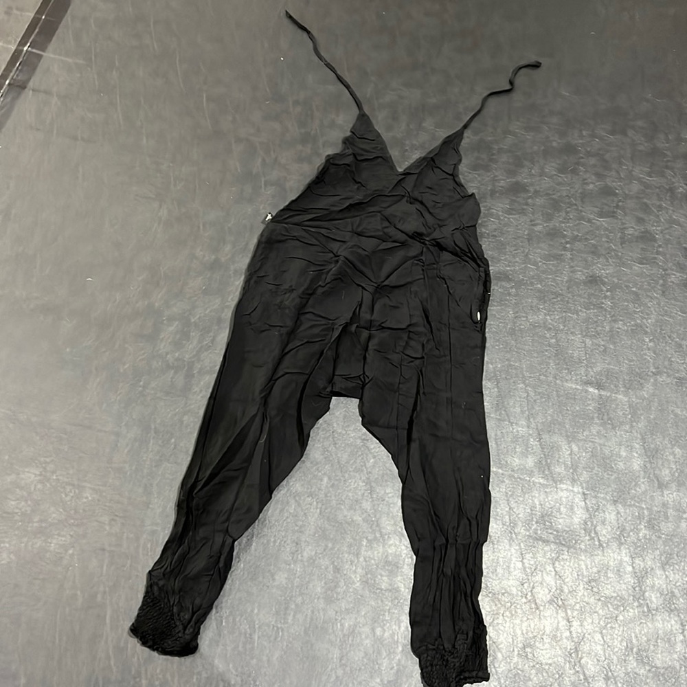 Open Back Black Buddha Pants Onesie Jumper Romper Small Adult